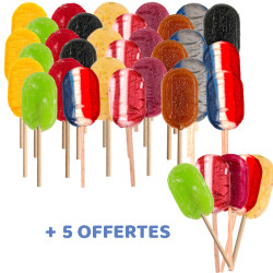 30 Sucettes artisanales assortiment mixte + 5 offertes